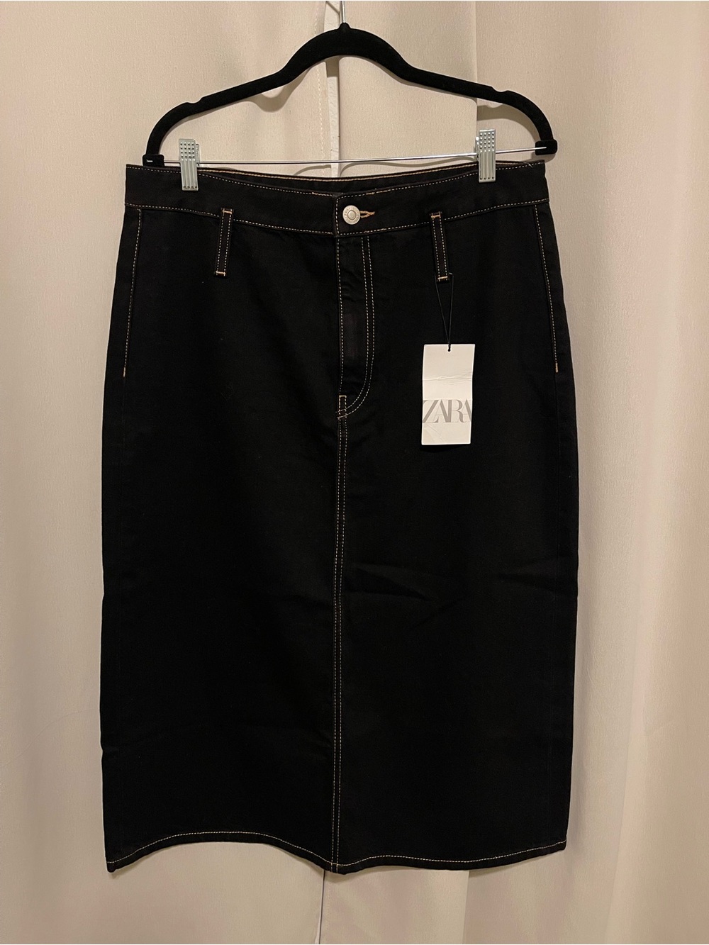 Zara Black Denim Skirt